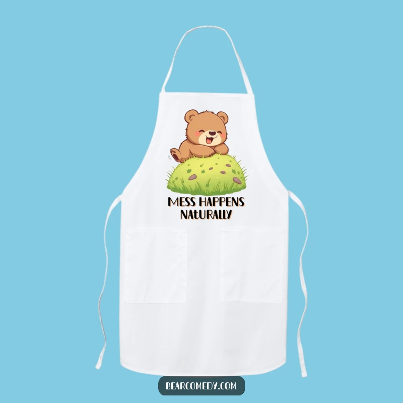 Funny Bear Cub Rolling Apron: Hilarious Kitchen Wear for Joyful Cooking