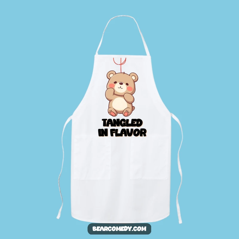 Funny Bear String Batting Apron - Playful Kitchen Accessory