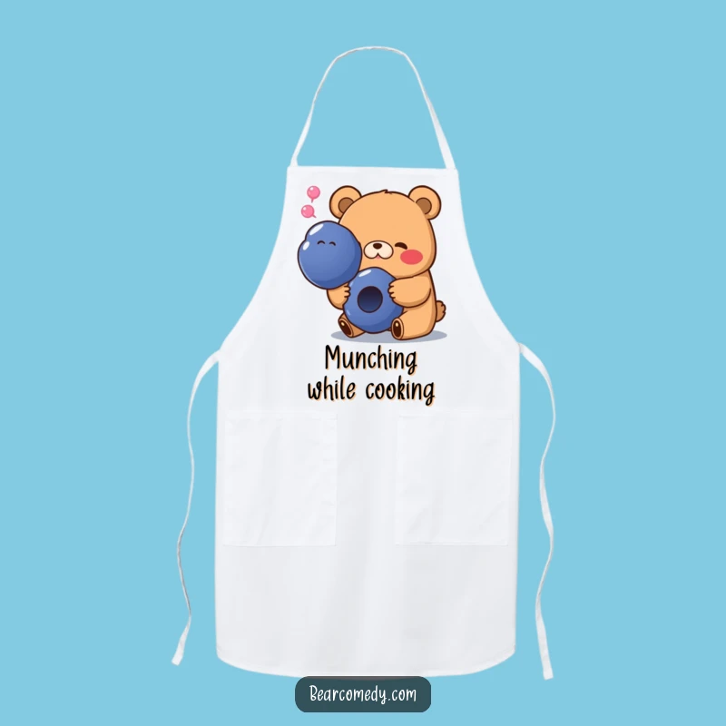 Funny Blueberry Bear Apron: Cook with Berry Bliss and Happy Sighs Gift