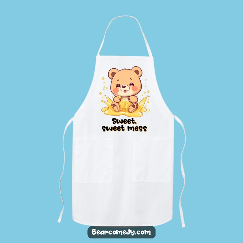 Funny Honey Bear Splash Apron: Cook with Sweet Joy and Laughter Gift