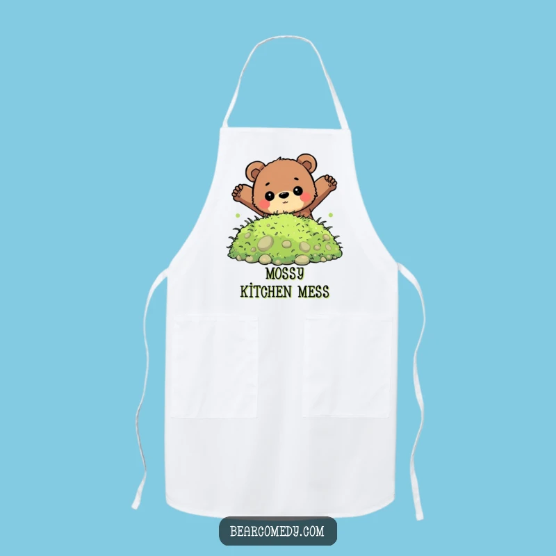 Funny Determined Bear Moss Jump Apron: Cook with Adventure in Mind Gift