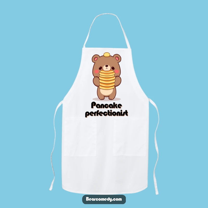 Funny Bear Balancing Pancakes Apron - Cook with Breakfast Humor