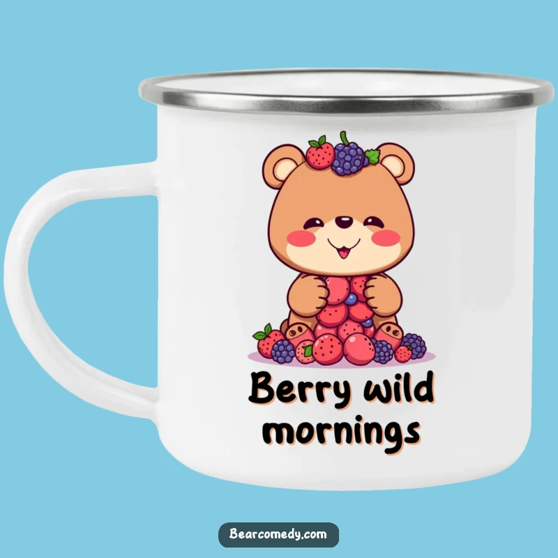 Funny Bear Berry Balance Camping Mug: Adventures and Laughter Outdoors Gift