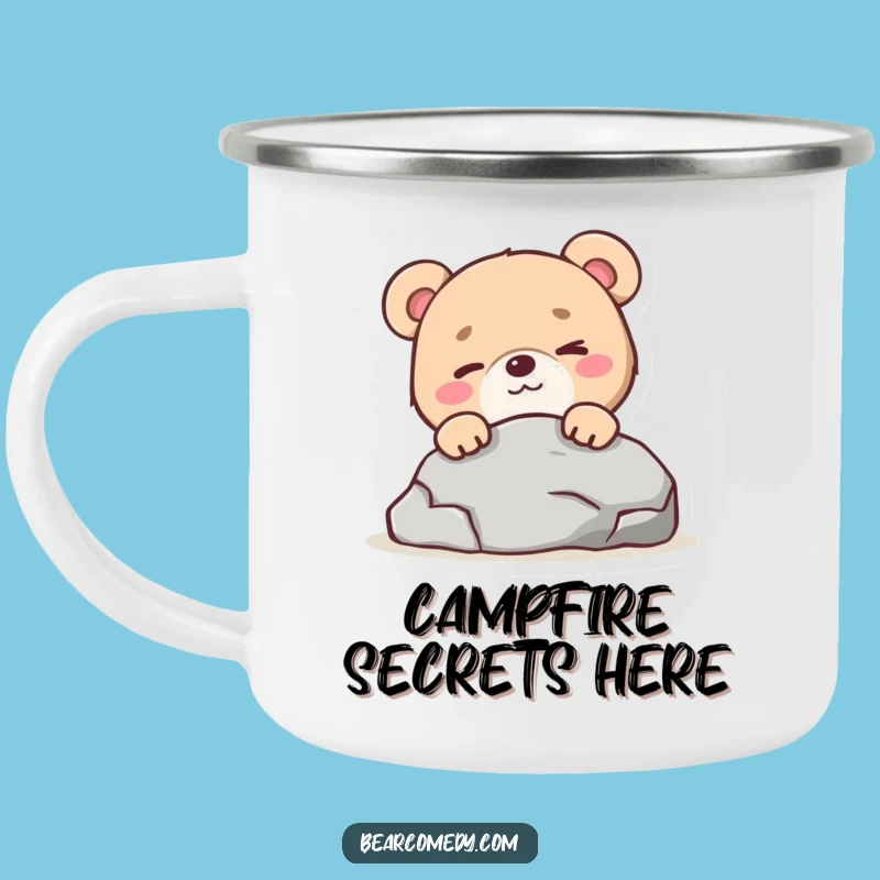 Share your adventures and your secrets with this funny bear wink camping mug. Built for fun and durability.