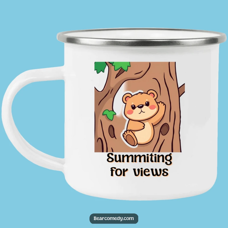Funny Bear Climbing Camping Mug: Determined Animal Cup for the Perfect Funny Gift!