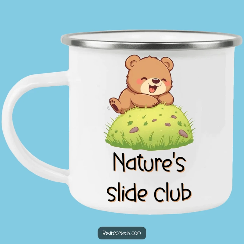Funny Bear Cub Rolling Camping Mug: Hilarious Outdoor Adventure Companion
