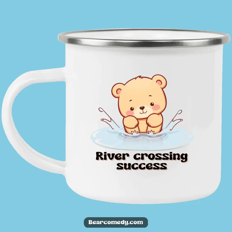 Funny Bear Puddle Splash Camping Mug: Cute Animal Cup for the Perfect Funny Gift!