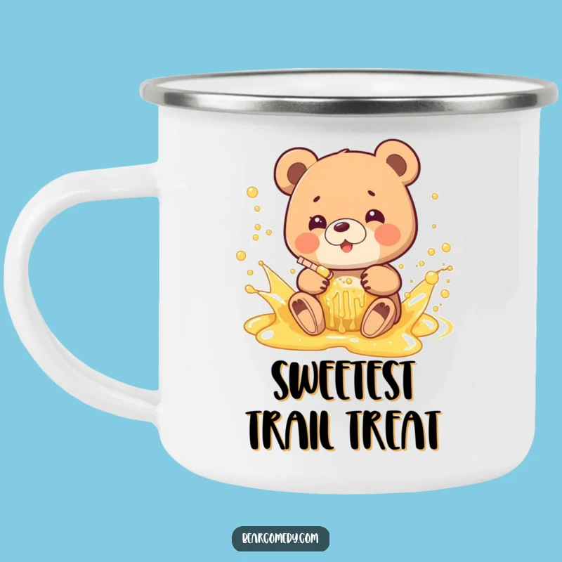 Funny Honey Bear Splash Camping Mug: Sweet Adventures and Smiles Gift