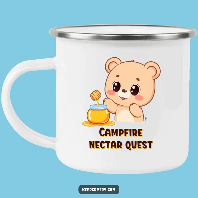 Funny Kawaii Bear Honey Pot Camping Mug: Sweet Companion for Adventures