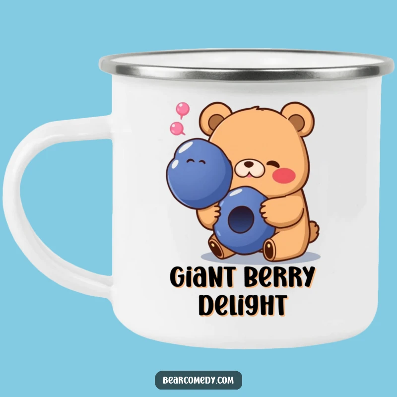 Funny Blueberry Bear Camping Mug: Happy Sips on Every Adventure Gift