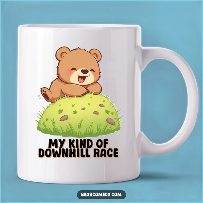 Funny Bear Cub Rolling Hill Mug: A Hilarious Gift for Nature Lovers