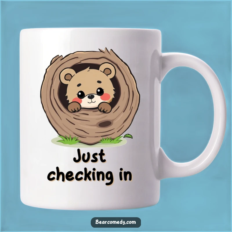 Funny Curious Bear Peeking Mug - Gentle Humor, Perfect Gift