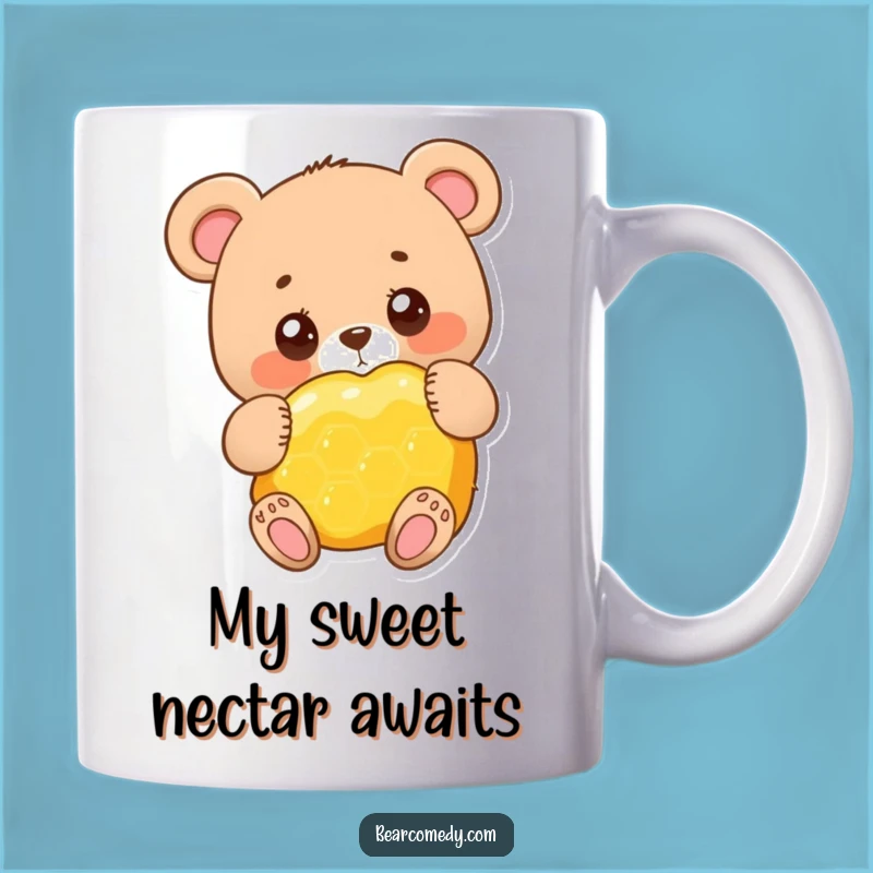 Funny Adorable Bear Hugging Honeycomb Mug - The Sweetest Funny Gift