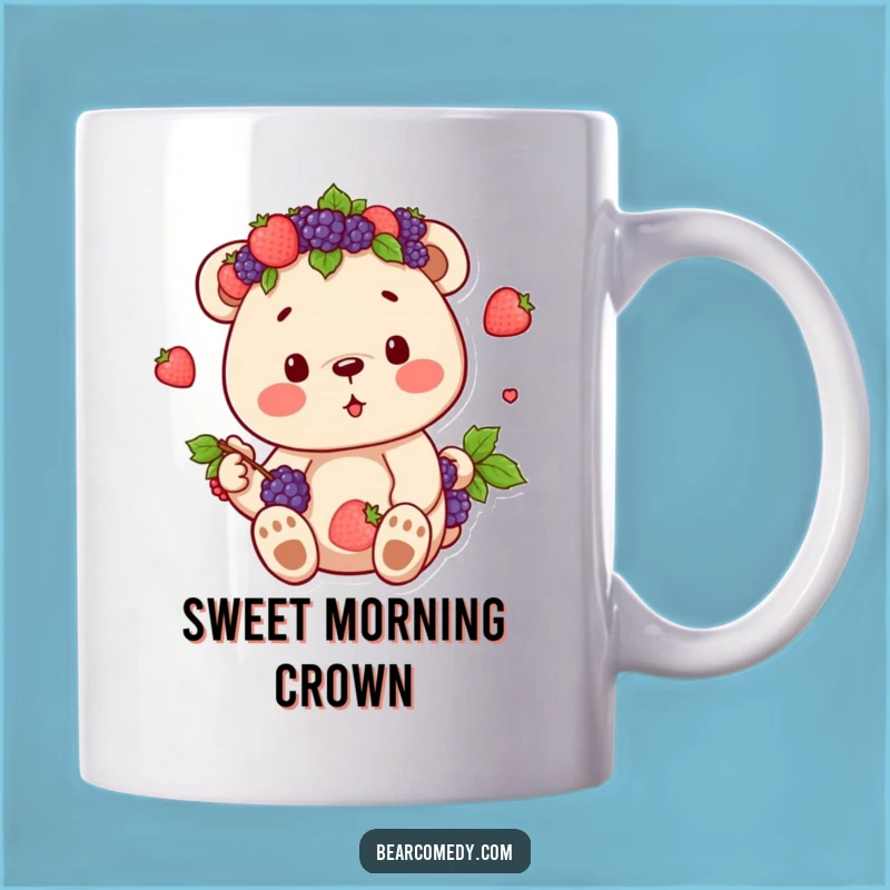 Funny Berry Crown Bear Mug - Savor Sweetness with This Hilarious Gift!