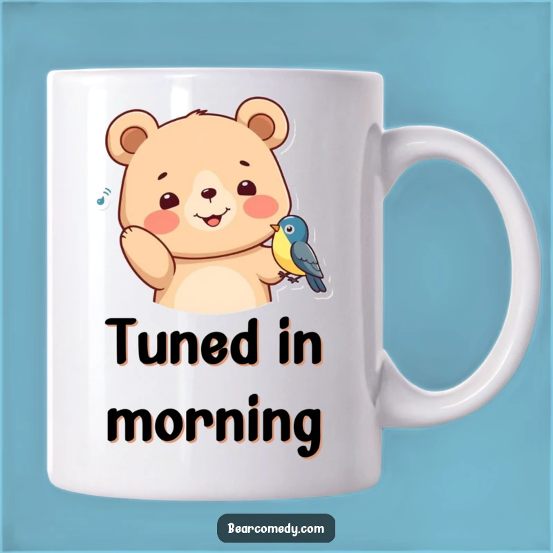 Funny Bear Listening Mug: Sweet Animal Moment for the Perfect Funny Gift!