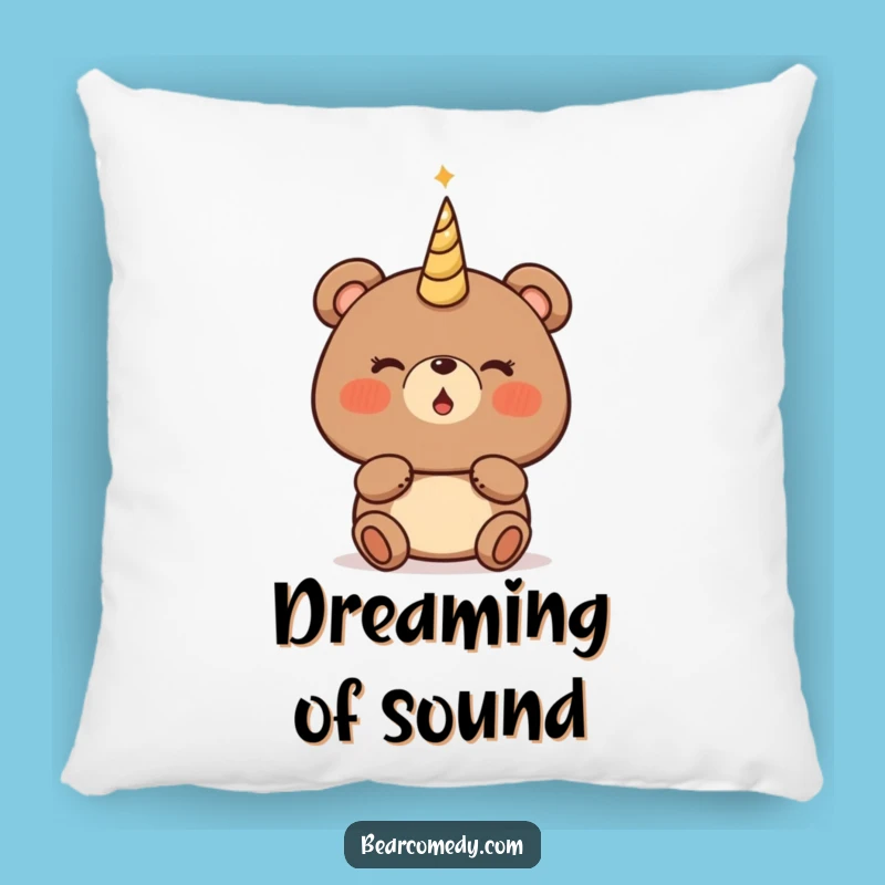 Funny Bear Magical Horn Pillow - Cozy Enchanted Comfort