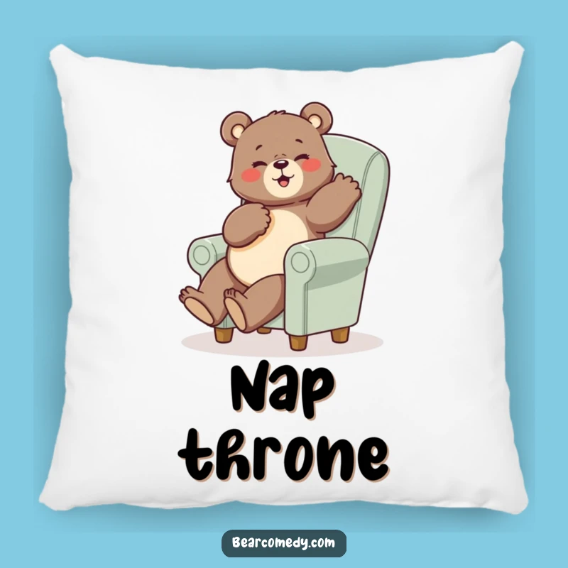 Funny Bear Posing Pillow - Comfy Awkward Chair Cushion Gift