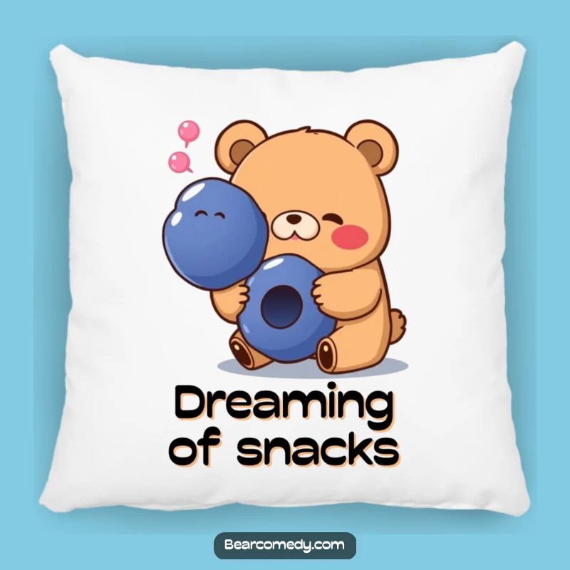 Funny Blueberry Bear Pillow: Cozy Comfort with a Side of Bliss Gift