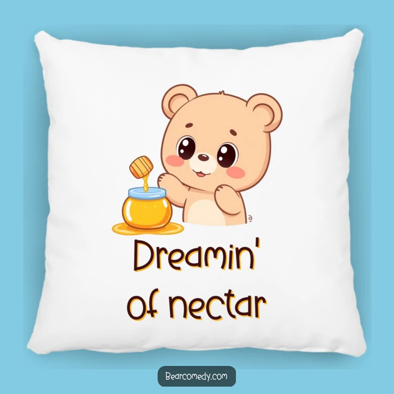 Funny Kawaii Bear Honey Pot Pillow: Soft and Adorable Comfort