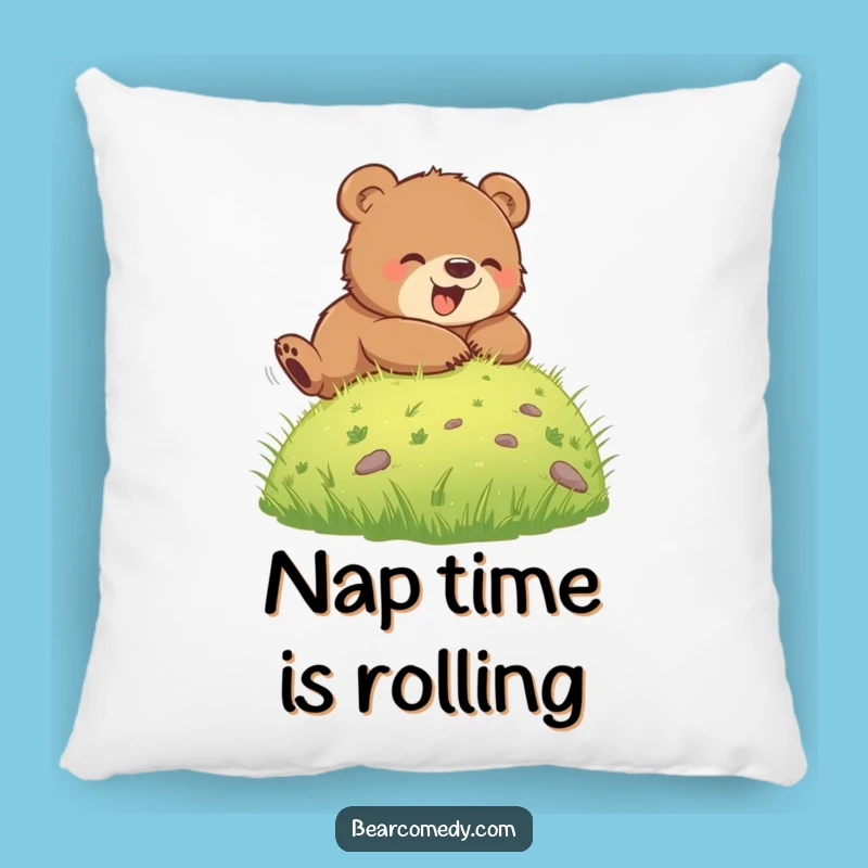 Funny Bear Cub Rolling Pillow: Soft and Hilarious Accent for Your Sofa