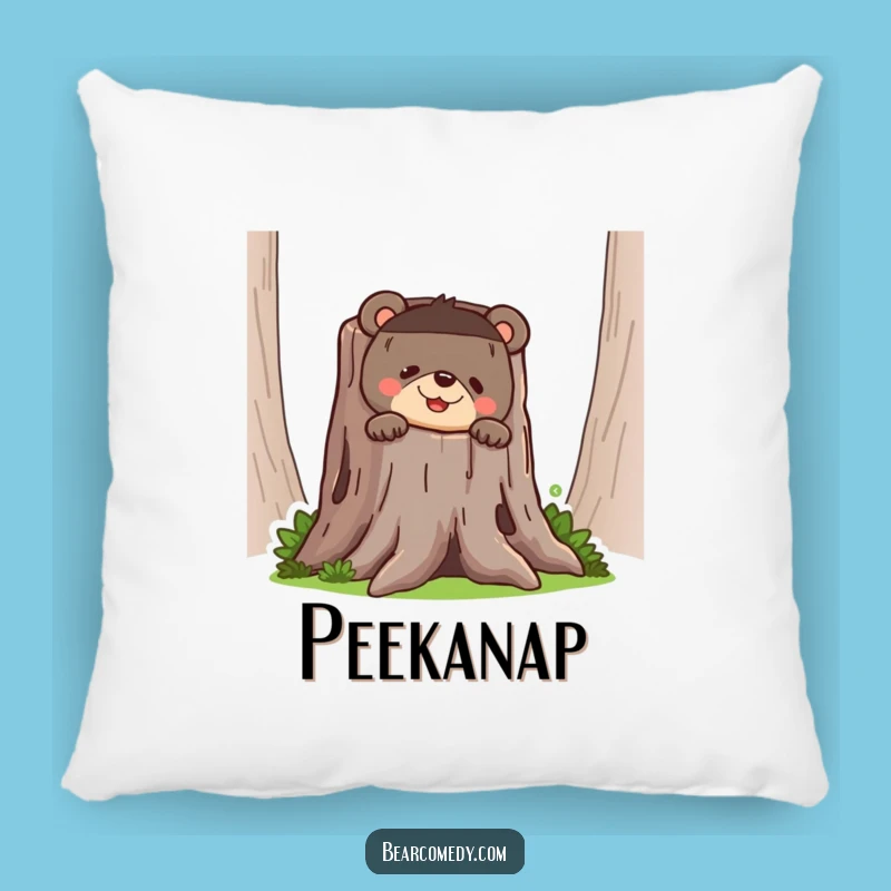 Funny Bear Peeking Pillow - Comfy Mischief Cushion Gift