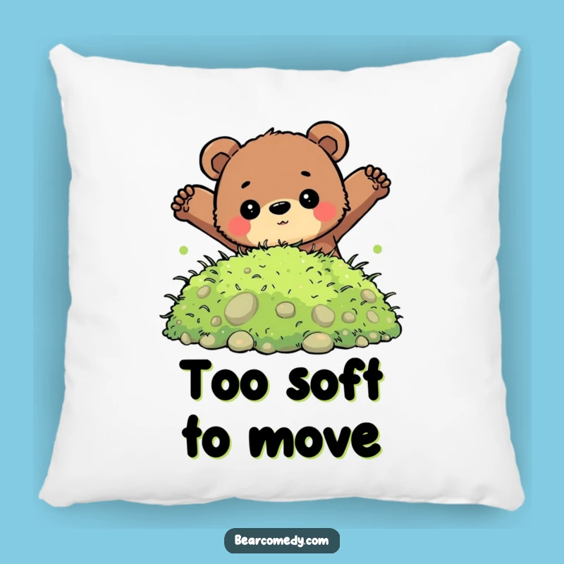 Funny Determined Bear Moss Jump Pillow: Cozy Comfort for the Bold Gift