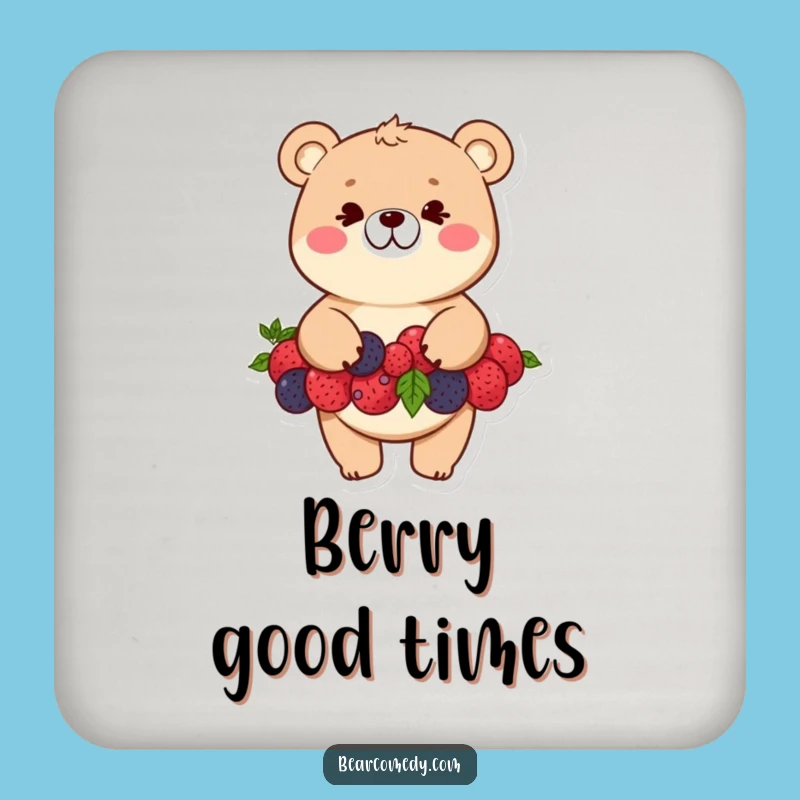 Funny Bear Berry Balancing Coaster - Protect Surfaces with Humor