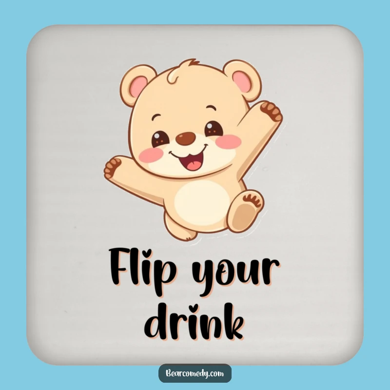 Funny Bear Cub Somersault Coaster: Hilarious Protection for Surfaces