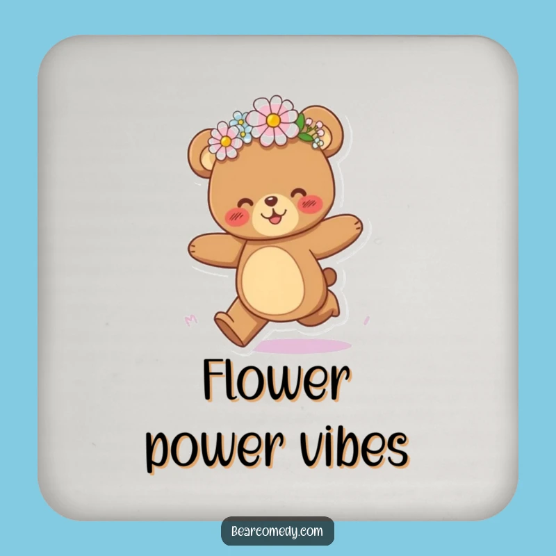 Funny Bear Galloping Flower Coaster - Protect Surfaces with Cheer