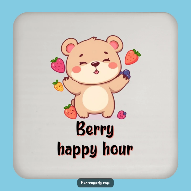 Funny Bear Juggling Coaster: Goofy Character Pad for the Perfect Funny Gift!