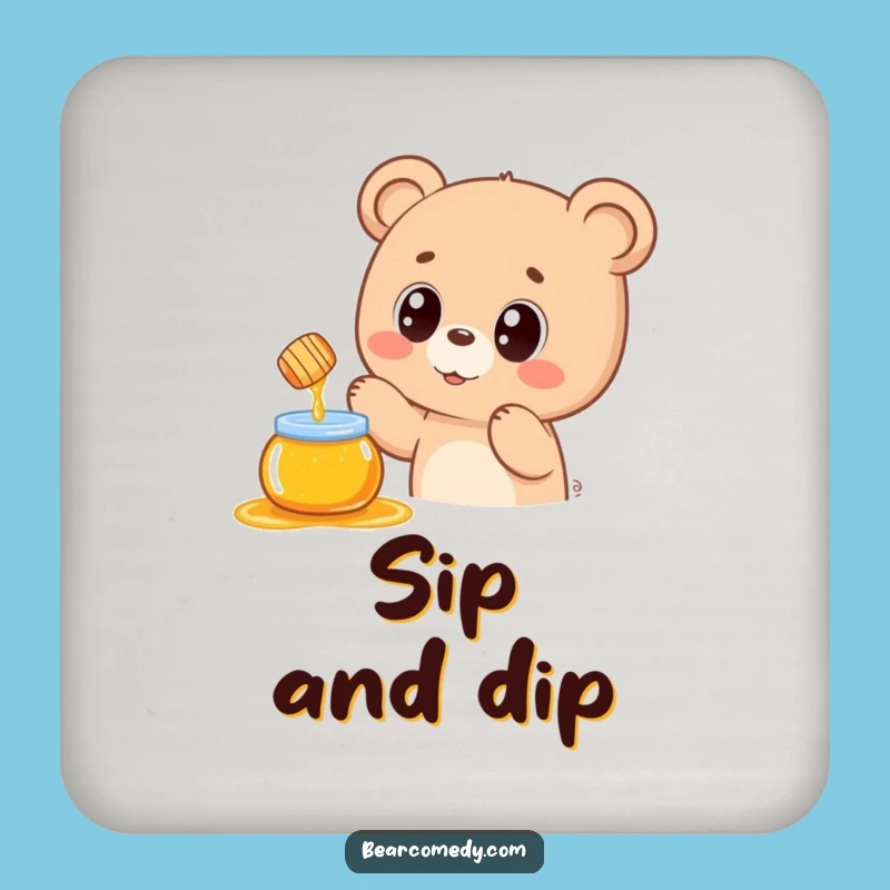 Funny Kawaii Bear Honey Pot Coaster: Adorable Protection for Surfaces