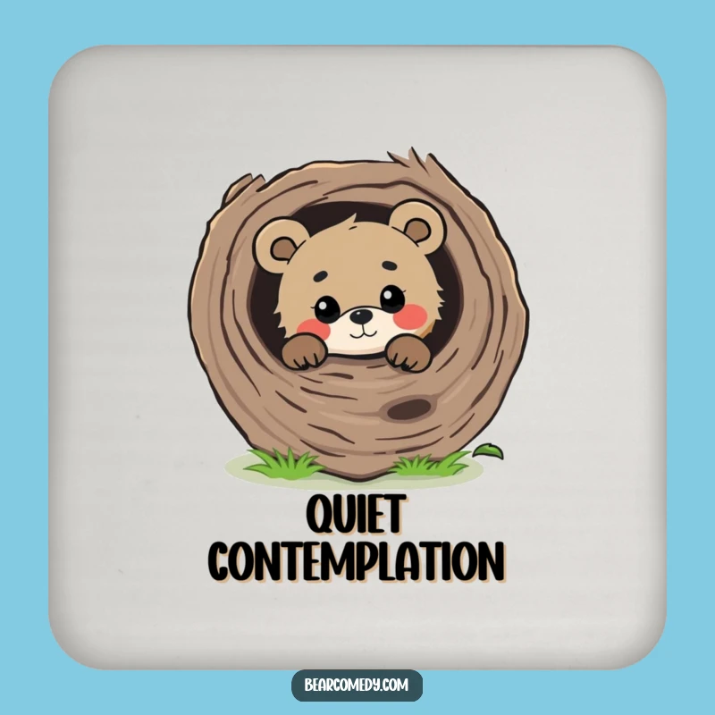 Funny Curious Bear Peeking Coasters - Gentle Protection, Fun Style