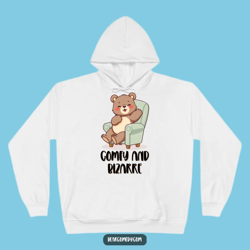 Funny Bear Posing Hoodie - Cozy Awkward Chair Sweatshirt Gift