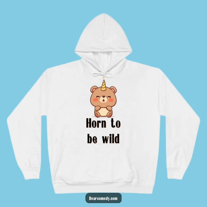 Funny Bear Magical Horn Hoodie - Cozy Enchantment for All
