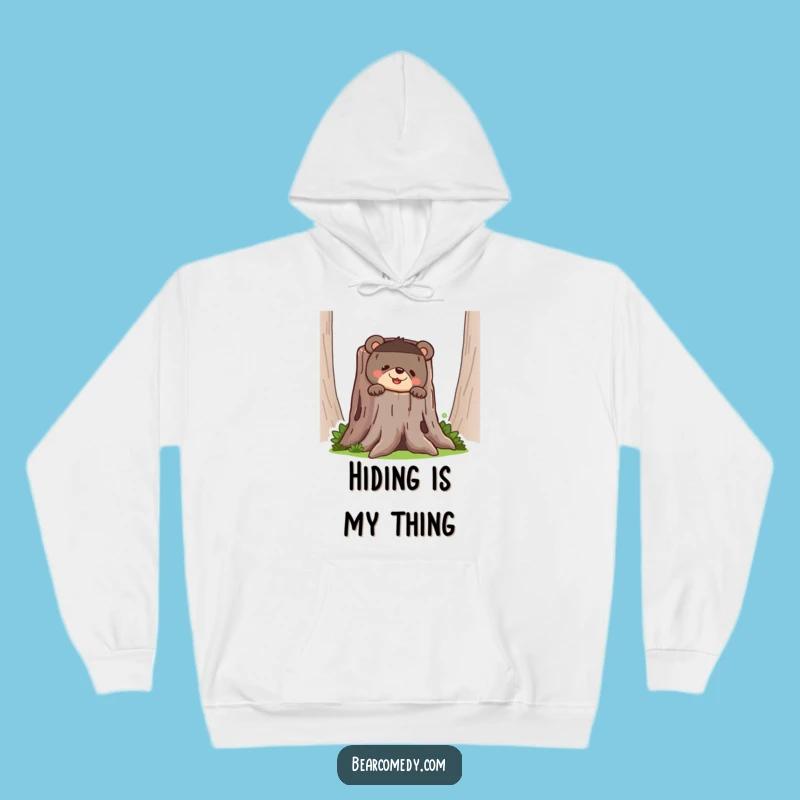 Funny Bear Peeking Hoodie - Cozy Mischief Sweatshirt Gift