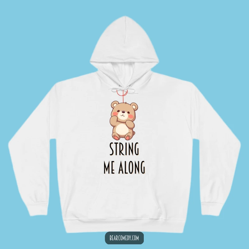 Funny Bear String Batting Hoodie - Cozy & Playful Comfort