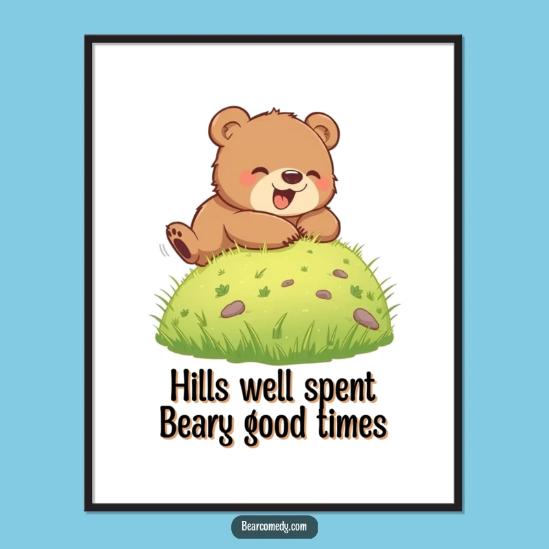 Free Printable Rolling Bear Cub Wall Art - Funny Downloadable Decor for Kids Room