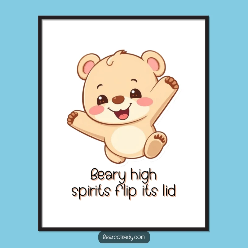 Free Printable Somersault Bear Wall Art - Funny Downloadable Decor for Active Spaces