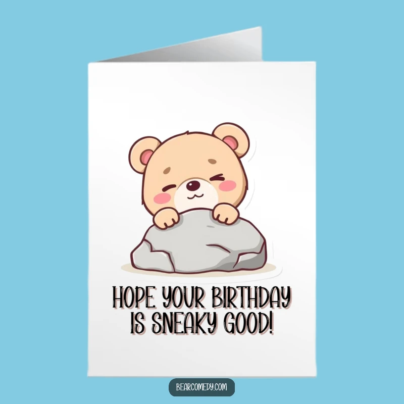 Free Printable Birthday Card: Mischievous Bear Wink Downloadable Gift