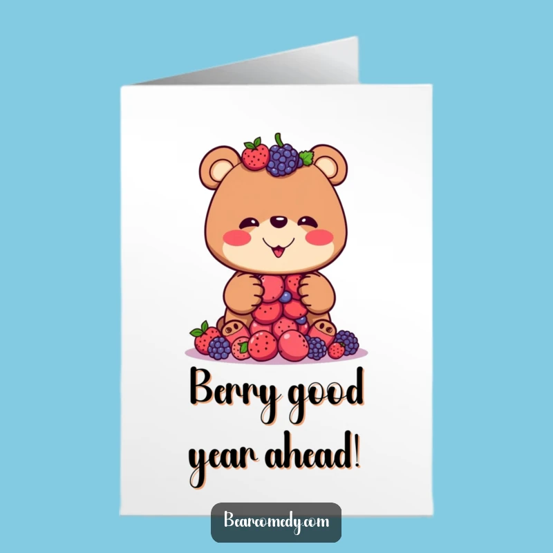 Free Printable Funny Bear Birthday Card: Silly Berry Balance Downloadable Humor
