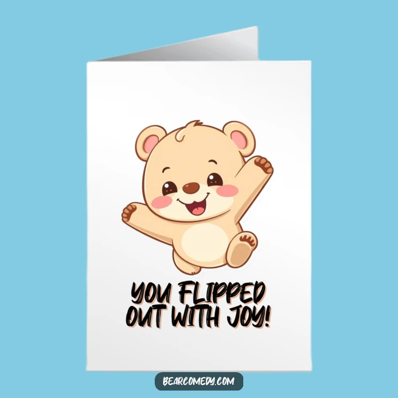 Free Printable Somersault Bear Congrats Card - Funny Downloadable Gift for Achievement