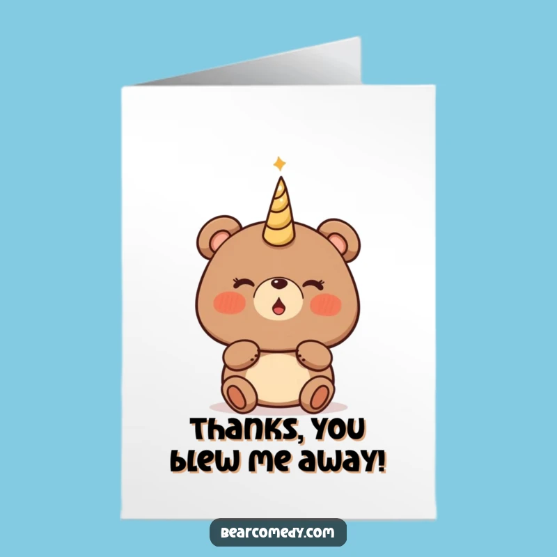 Free Printable Thank You Card: Magical Bear Horn Sound, Downloadable Grateful Gift
