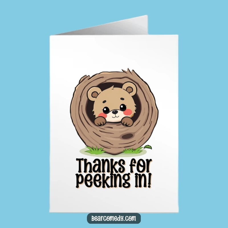 Gentle Bear Thanks Free Printable Card - Curious Peek Downloadable