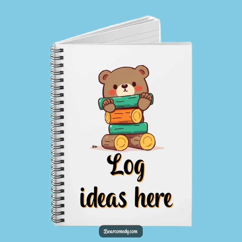 Funny Bear Balancing Logs Notebook - Hilarious Journal Gift