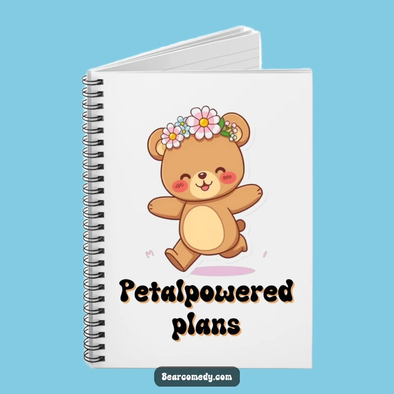 Funny Bear Galloping Flower Notebook - Journal Your Joyful Thoughts
