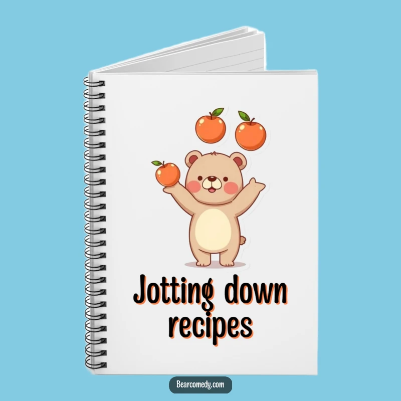 Funny Bear Juggling Apples Notebook - Hilarious Fruit Journal Gift