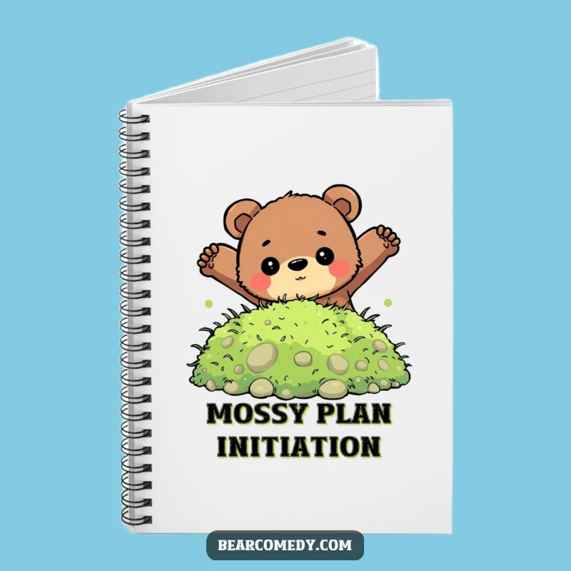 Funny Determined Bear Moss Jump Notebook: Jot Down Bold Ideas Gift
