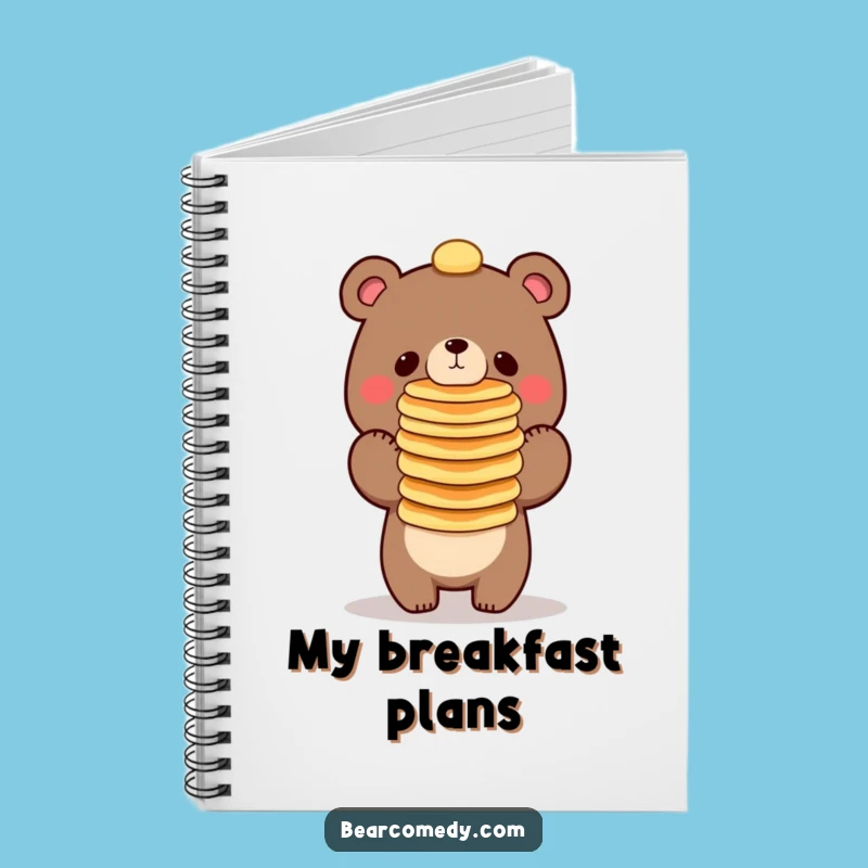 Funny Bear Balancing Pancakes Notebook - Jot Down Funny Ideas