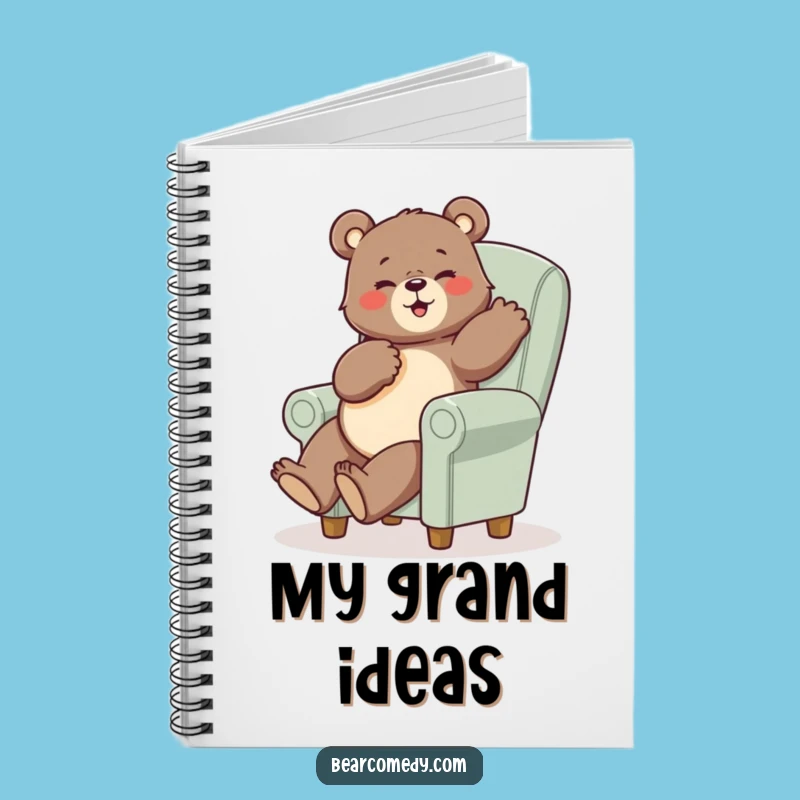Funny Bear Posing Notebook - Hilarious Tiny Chair Journal Gift