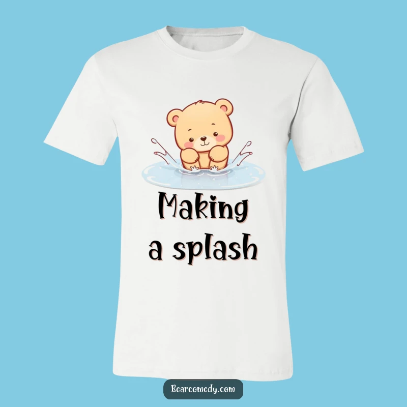 Funny Bear Puddle Splash T-Shirt: Cute Animal Tee for the Perfect Funny Gift!